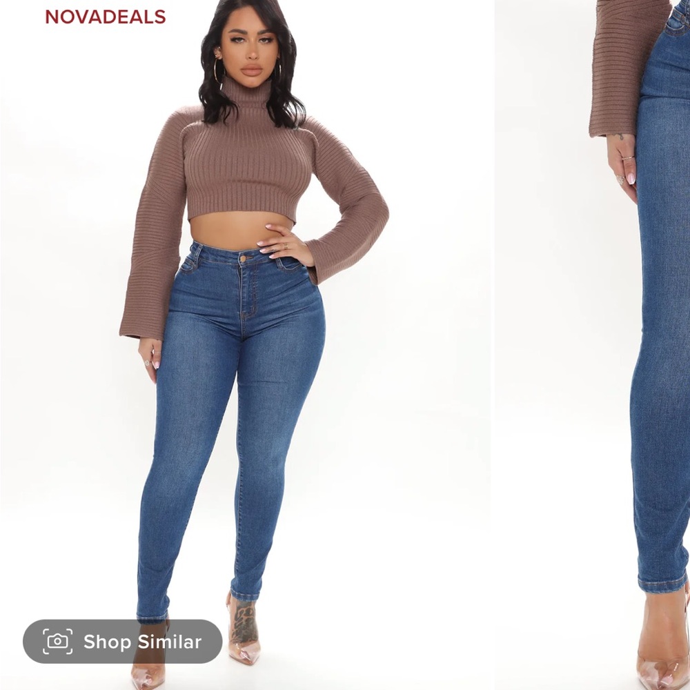 Blue skinny jeans from fashion nova